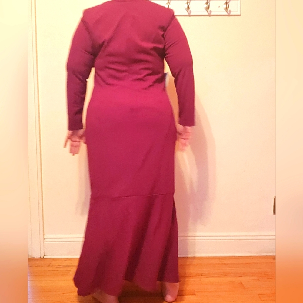 Eloquii Cutout Neckline Gown Wine Size 20 with tags - Picture 3 of 8